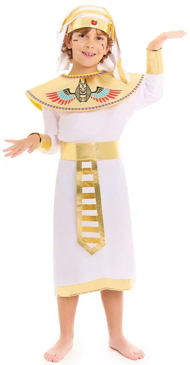 Disfraz de Faraón Egipcio Blanco para Niño Egipcios Infantiles Partilandia